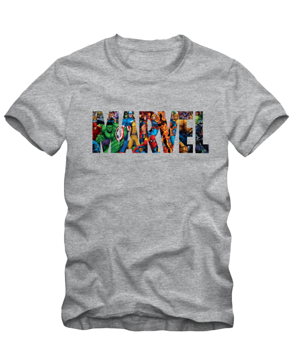 Marškinėliai Marvel logo herojai Marškinėliai Marvel logo herojai